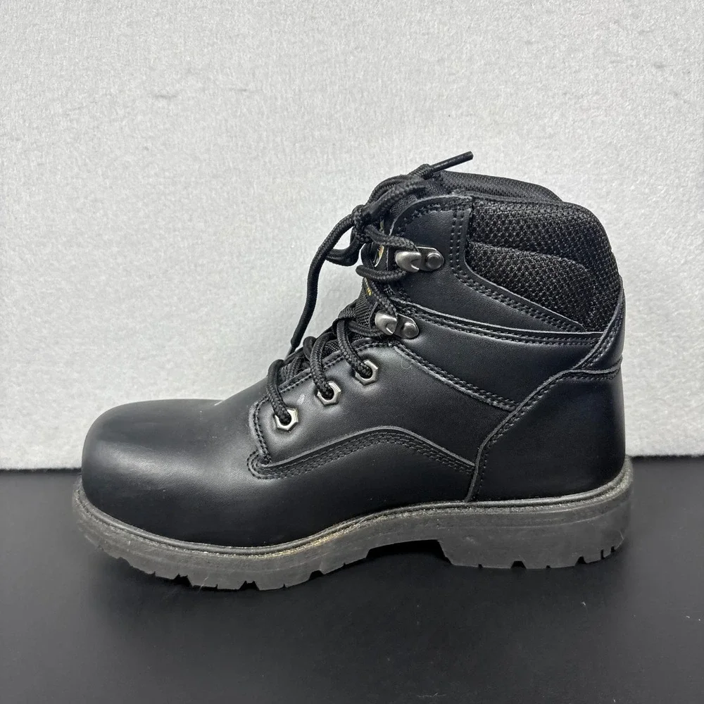 Brahma Gus Men's Steel Toe Work Boots Size 7 W Wide Black Safety Shoes 6